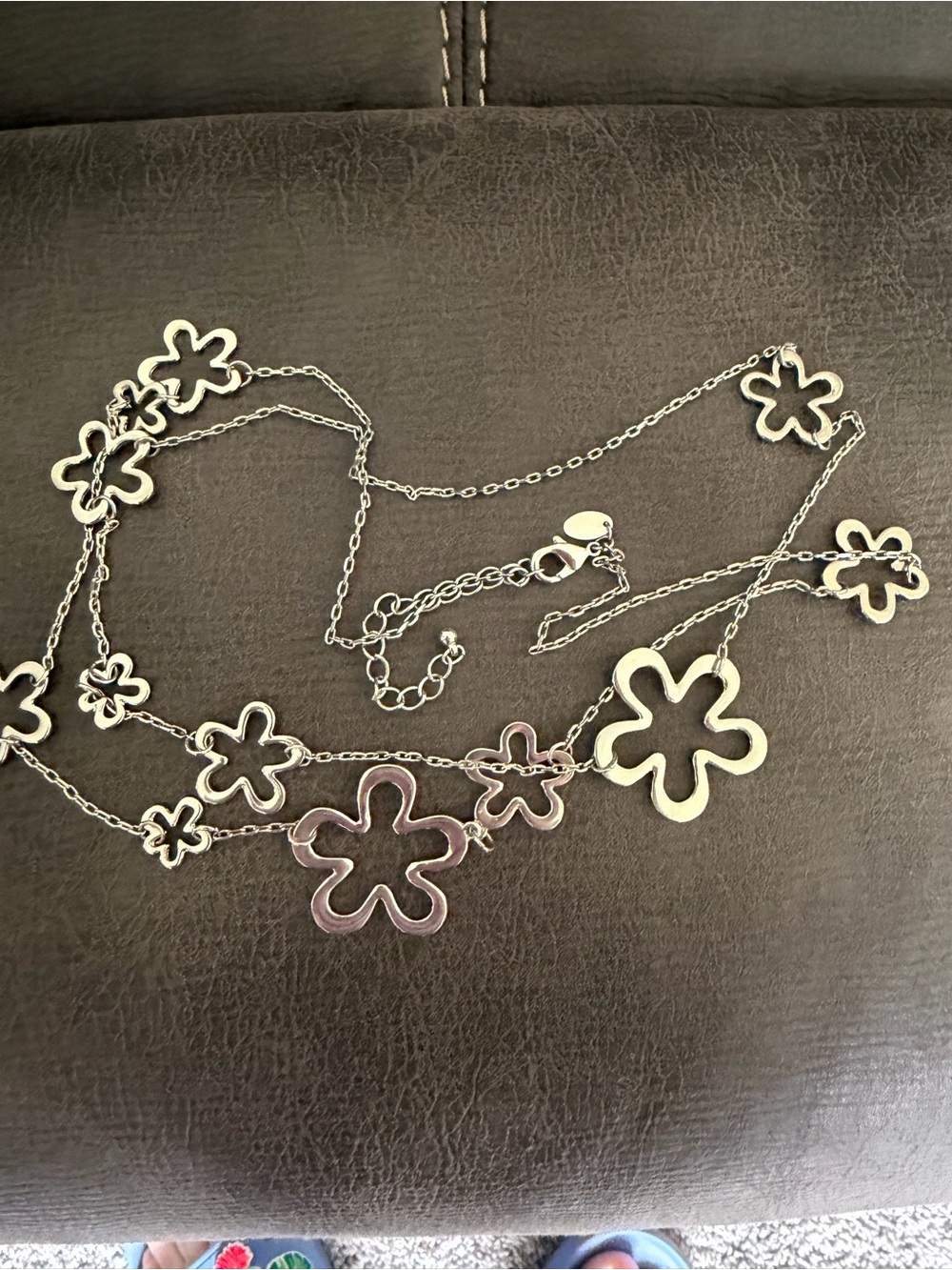 Silver Floral Link Necklace - Lia Sophia Jewelry